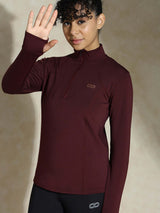 Shop-Women's Ath Runner Zip Neck Plum