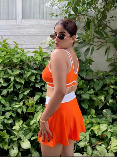 Orange Swim Skort Set