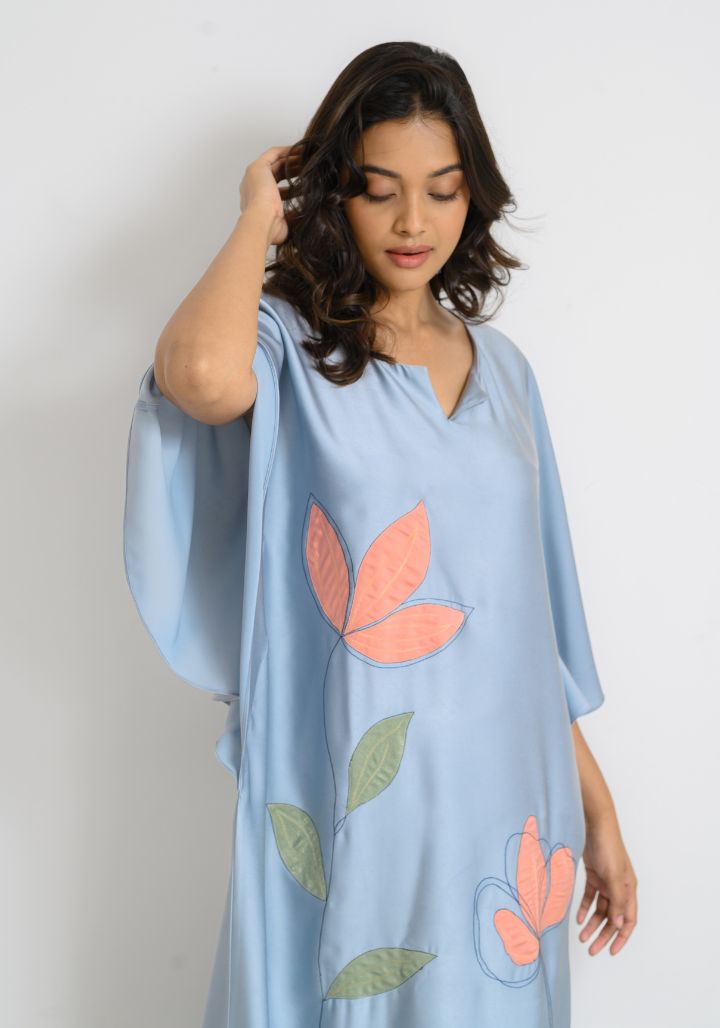 Grey Satin Kaftan