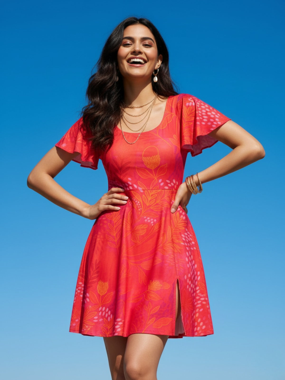 Sangria Modest Swimdress with Sleeves