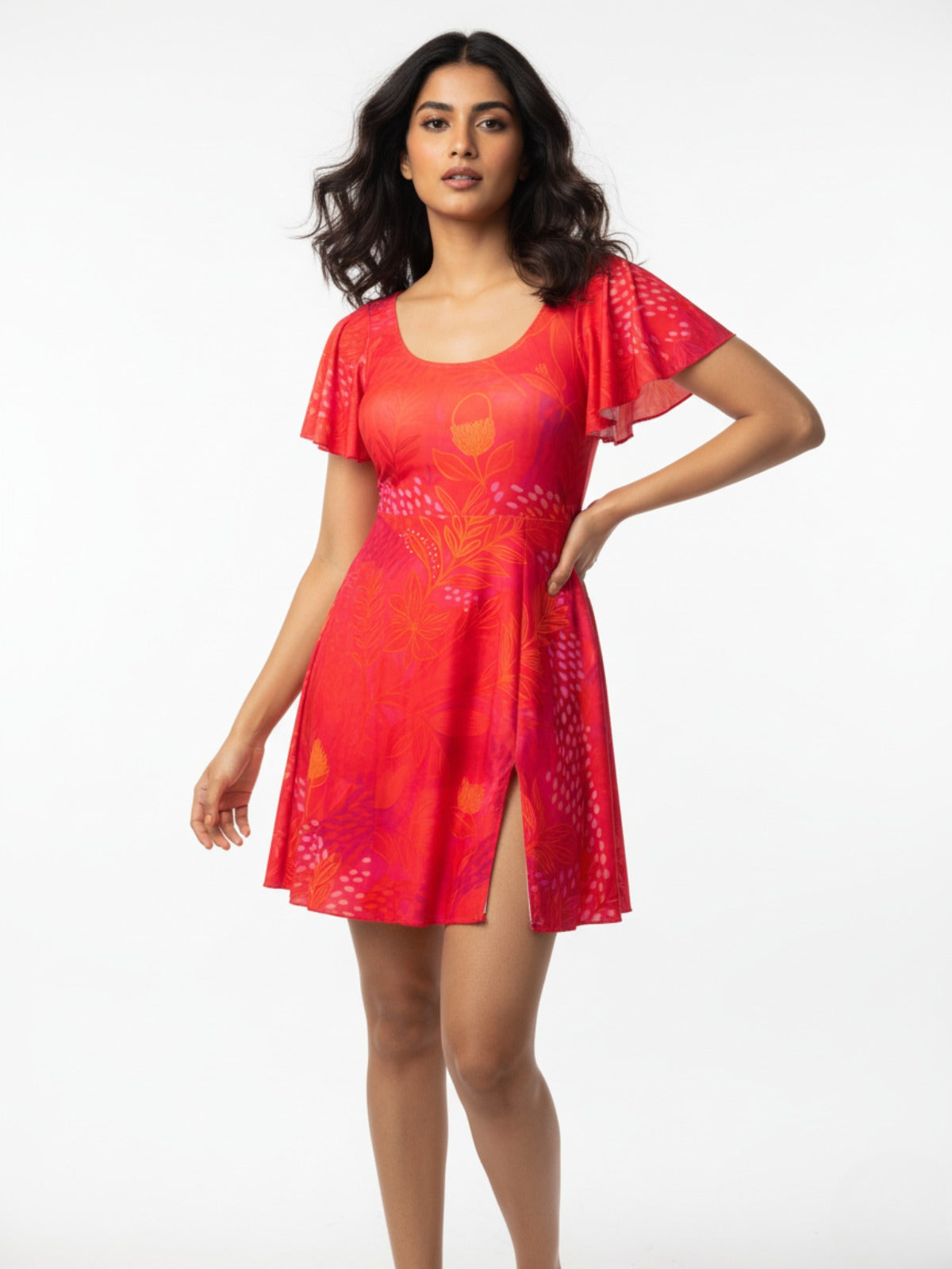 Sangria Modest Swimdress with Sleeves