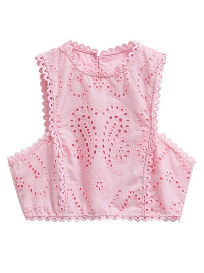 Vera Pink Crop Top and Maxi Skirt Set