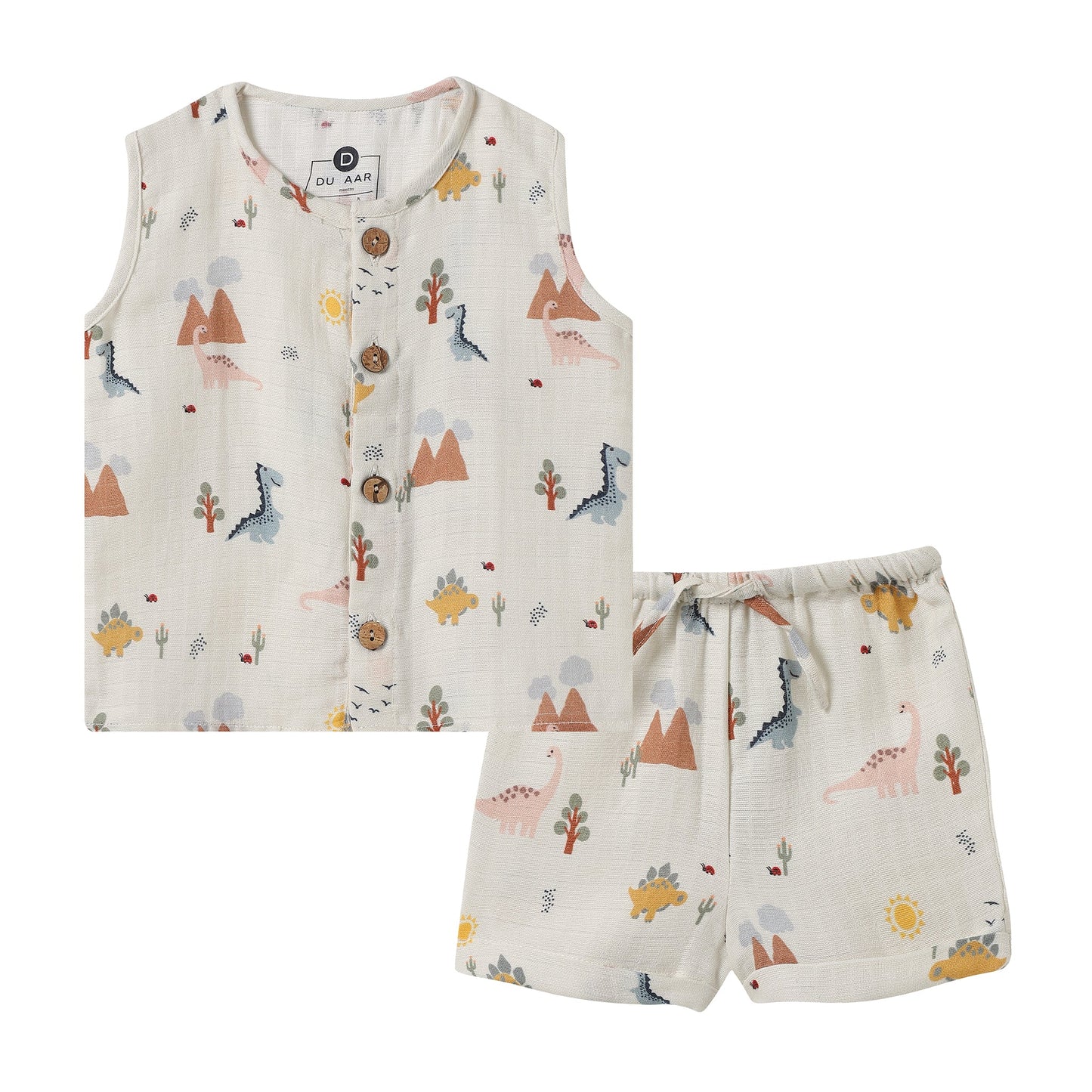 Organic Muslin Vest & Shorts Set