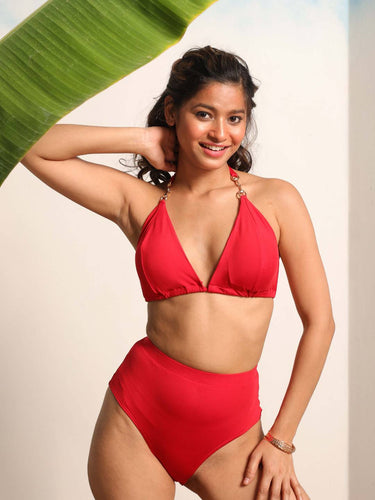 Chopped Chilli Red Bikini Set - AOBASWIMWEAR