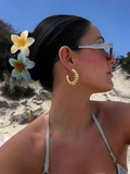 Gold Ripple Semi Hoop Earrings