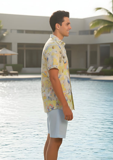 Men Beach Shirt-Breeze Through in Bold Prints