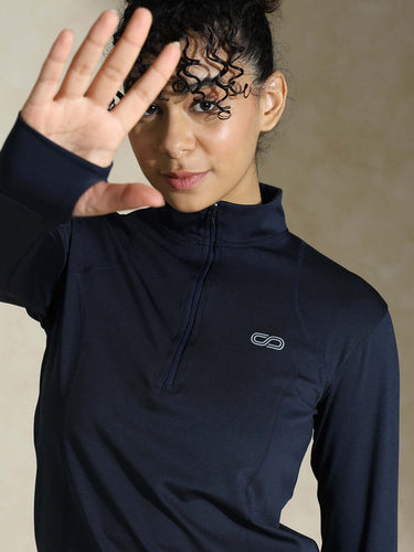Shop-Women's Ath Runner Zip Neck Navy