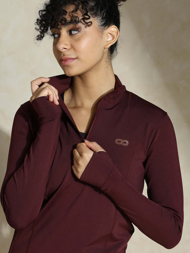 Shop-Women's Ath Runner Zip Neck Plum