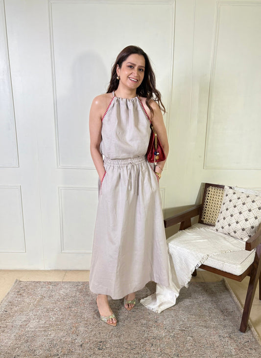Verve Maxi Skirt Halter Set