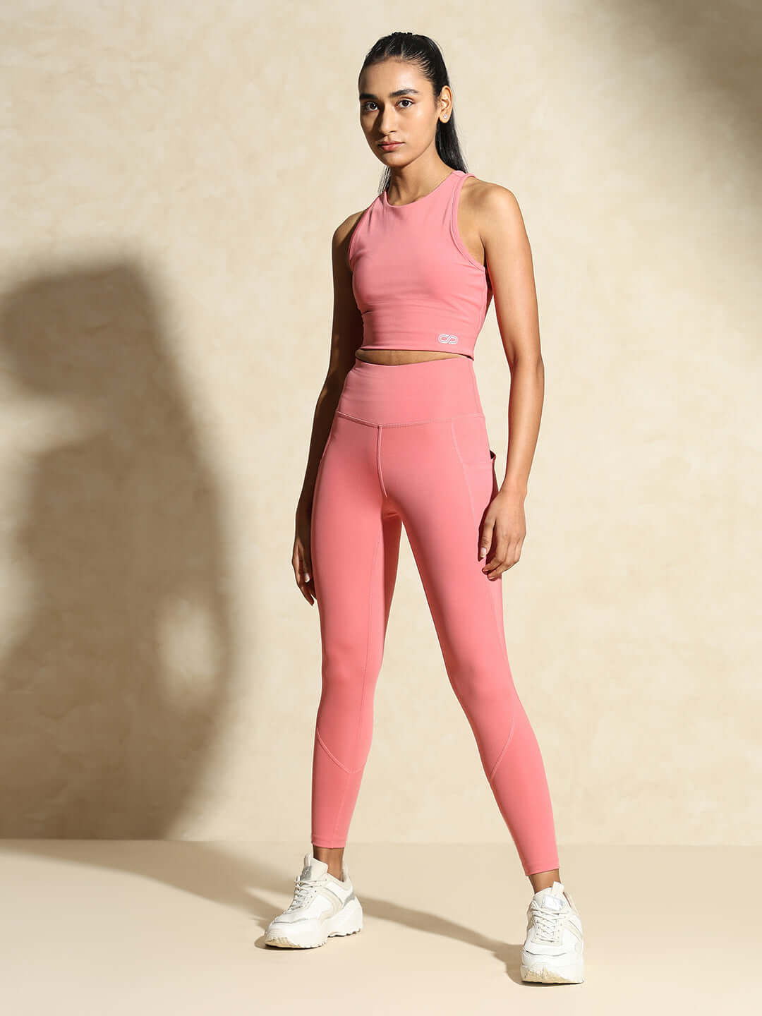 Shop-Keyhole Back Crop Top with Clasp Peony Pink