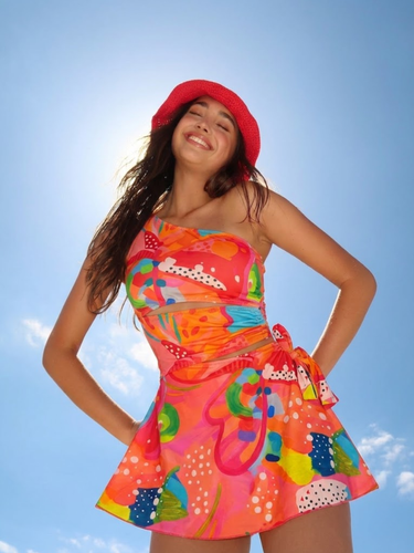 Pina Colada One Shoulder Cut-Out Swimdress