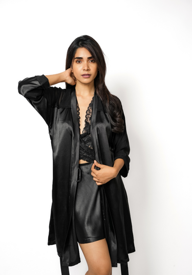 Moonlit Lace – Satin Nighty & Robe Set