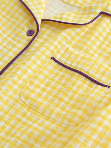 Butter Yellow Gingham Pajama Set