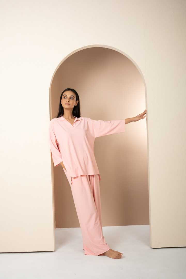Rosé Flow – Hosiery Co-Ord Set