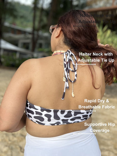 Cow Lily Ruched Set (2 Pcs)