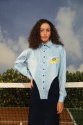 Iga Shirt with Denim Skirt