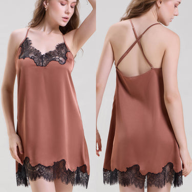 Bronze Robe With Cami Dress