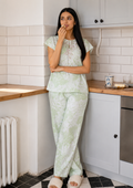 Misty Meadow Embroidered Night Suit