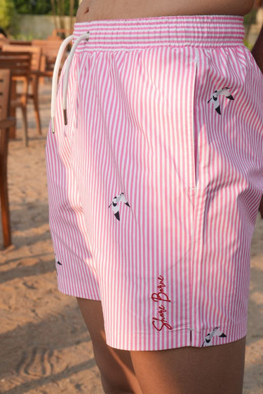 Men's Swim Shorts - Scooper Pink Stripes V2