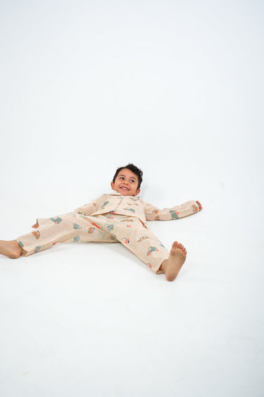 Little Wheels – Hand-Drawn Car Print Night Suit