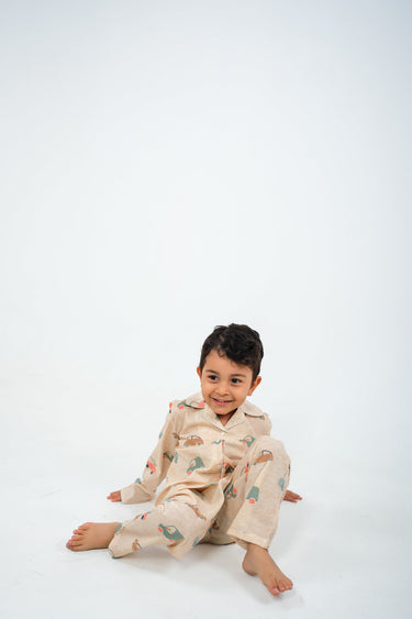 Little Wheels – Hand-Drawn Car Print Night Suit