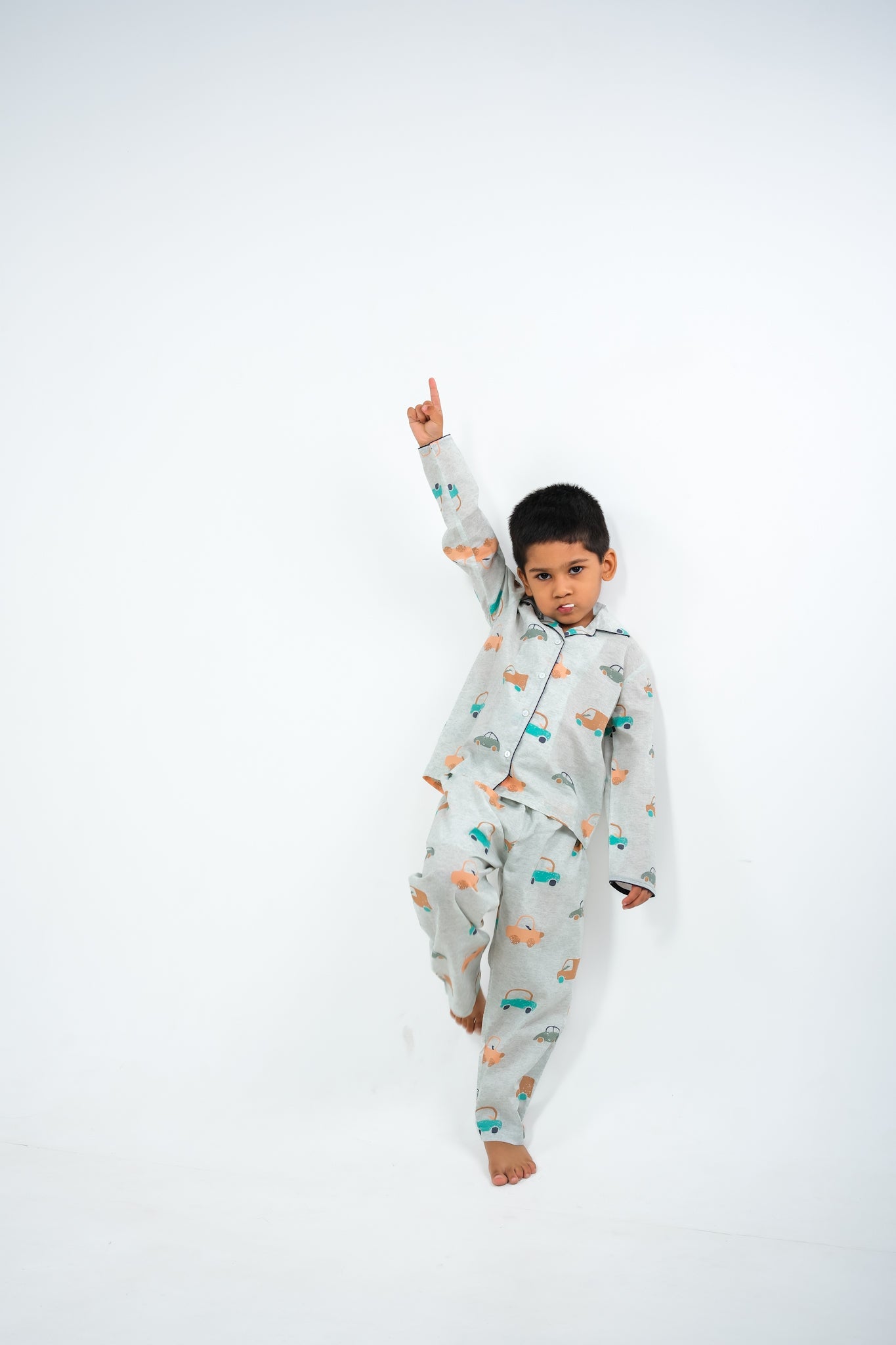 Little Wheels – Hand-Drawn Car Print Night Suit