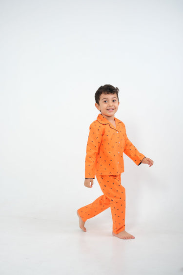 Tangerine Twinkle – Bright Cotton Night Suit