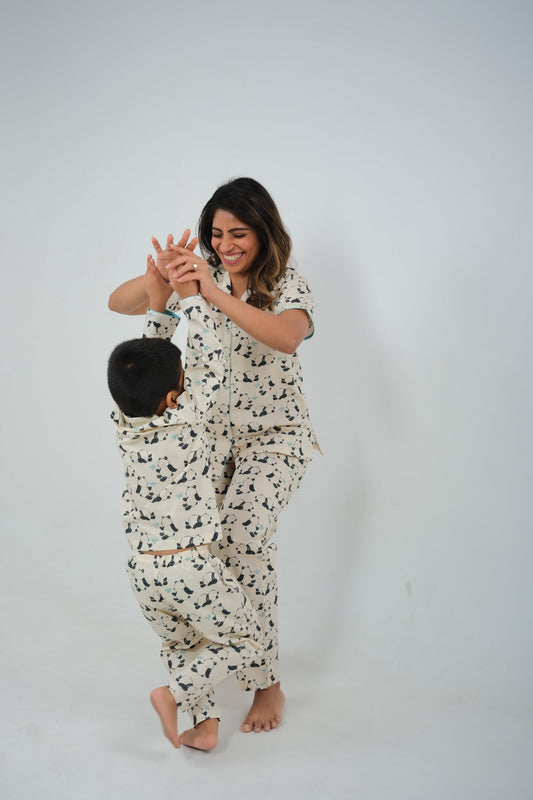 Panda Playtime – Cotton Night Suit for Moms