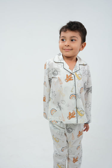 Sky Doodle – Unisex Cotton Night Suit