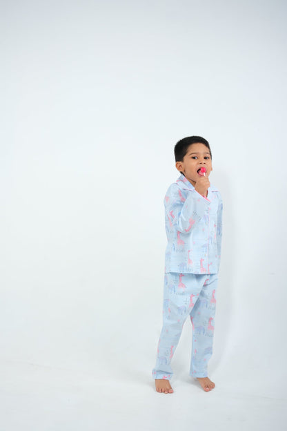 Giraffe Parade – Unisex Cotton Night Suit