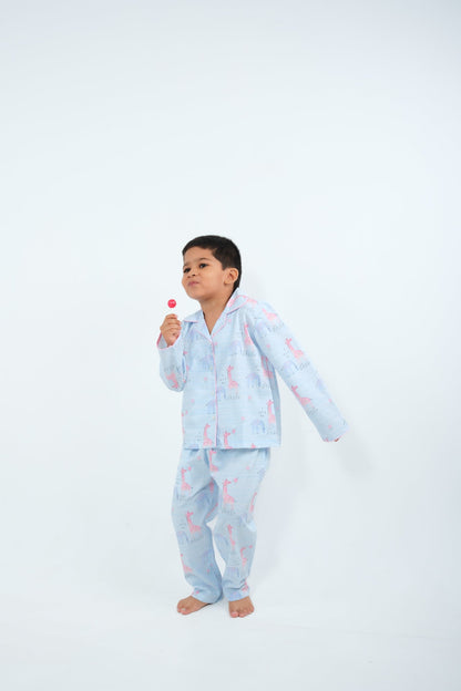 Giraffe Parade – Unisex Cotton Night Suit