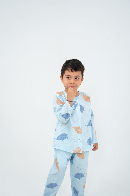 Trunk Tales – Unisex Cotton Elephant Night Suit