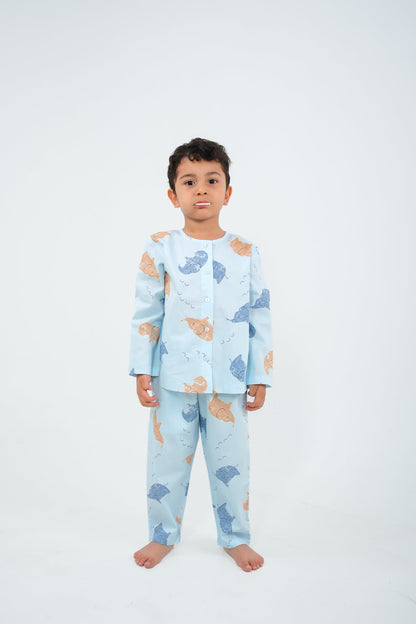 Trunk Tales – Unisex Cotton Elephant Night Suit
