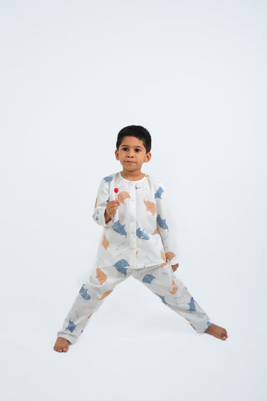 Trunk Tales – Unisex Cotton Elephant Night Suit