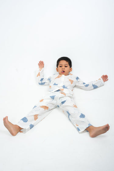 Trunk Tales – Unisex Cotton Elephant Night Suit