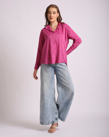 Fuchsia Whisper Shirt For Women