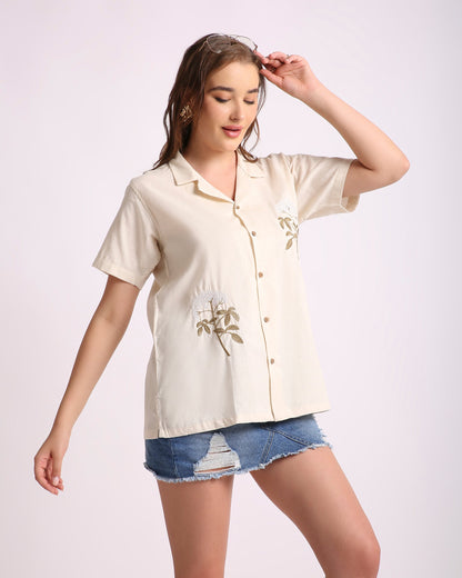 Ivory Bloom Shirt For Men