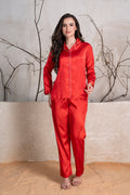 Valentine Red Classic Collar Pajama Set