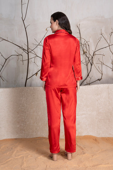 Valentine Red Classic Collar Pajama Set