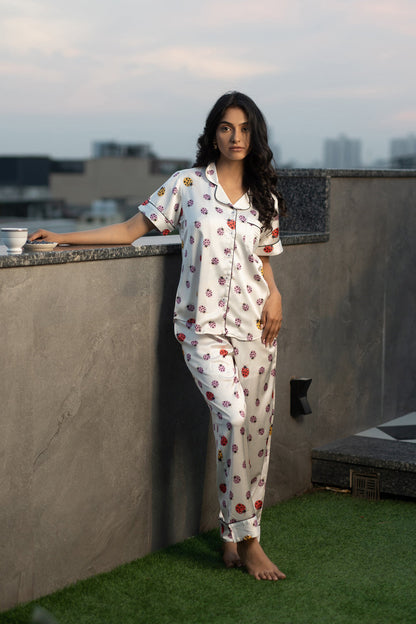 Lady Bug Printed Satin 3pc Set