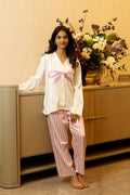Bow Design Satin Night Suit Set