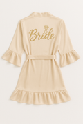 Bride Champagne Robe with Ruffles