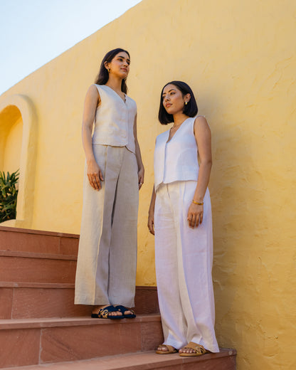 Linen Waistcoat White
