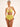 Woman wearing a yellow bikini set on a beige background