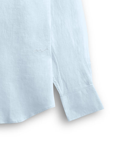 Sky Blue Cuban Collar Shirt