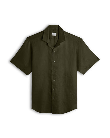 Olive Green Cuban Collar Shirt