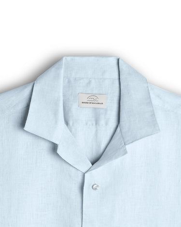 Sky Blue Cuban Collar Shirt