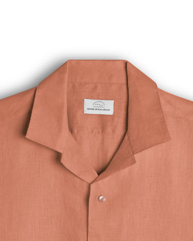 Terracotta Cuban Collar Shirt