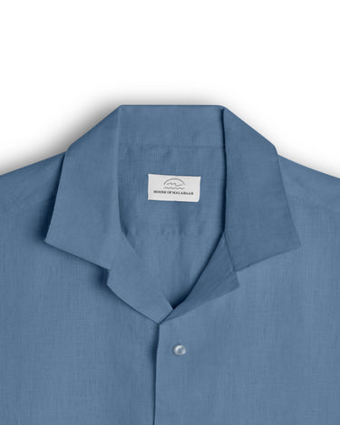 Dusty Blue Cuban Collar Shirt