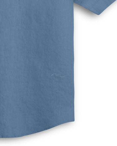 Dusty Blue Cuban Collar Shirt